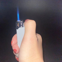 2024 nouveau produit rechargeable briquet électronique Jet bouffée briquet torche électrique en plastique briquet impression personnalisée
