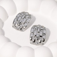 Pendientes chapados en oro de 18 quilates de acero inoxidable, joyería de moda para mujer, venta al por mayor