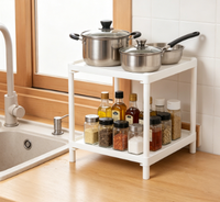 Chariot de rangement mobile en plastique à trois niveaux pour espaces étroits, conception empilable pour salle de bain, cuisine, armoire