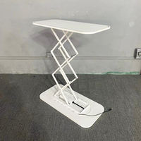 Comptoir de stand d'exposition portable en aluminium, avec éclairage LED, design ovale, rectangulaire et pliable, pour table de stand.