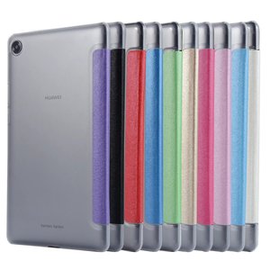เคสแท็บเล็ตแบบพับสามตอน ผิวสัมผัสเนียนดุจผ้าไหม  วัสดุ PU  บางเฉียบ สำหรับ <span class=keywords><strong>HuaWei</strong></span> <span class=keywords><strong>Mediapad</strong></span> <span class=keywords><strong>M5</strong></span> ขนาด <span class=keywords><strong>8.4</strong></span> นิ้ว - Product Image 6