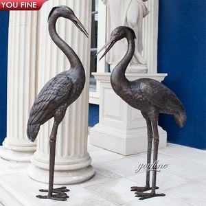 Escultura de patio al aire libre Estatua de garza de <span class=keywords><strong>metal</strong></span> Escultura de pájaro de bronce para la venta - Product Image 5