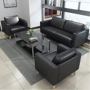 Sofa văn phòng đơn giản giá tốt nhất sofa da PU với Bàn cà phê đặt đồ nội thất phòng văn phòng da tổng hợp mô-đun hiện đại