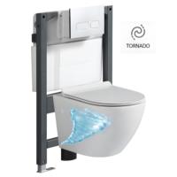 WC suspendu avec réservoir encastré pour sanitaires