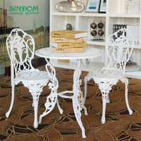 Ensemble de mobilier de jardin en aluminium moulé, résistant aux UV et antirouille, pour hôtels et cours, idéal pour la restauration en extérieur