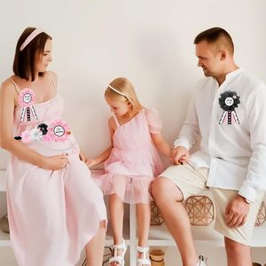 Ensemble de ceinture de maternité et broche de corsage rose et noir pour Halloween et baby shower, avec motif 'Un bébé se prépare', pour future maman et future <span class=keywords><strong>papa</strong></span> - Product Image 5