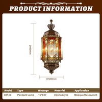 Lampe islamique de luxe, décoration résidentielle, luminaire suspendu en verre LED pour mosquée, palais, salle de prière, restaurant