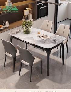 Ensemble de salle à manger minimaliste Wayon, table multifonctionnelle transformable pour projet de résidence haut de gamme - Product Image 2