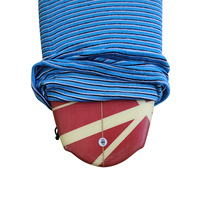 Housses de planche de surf personnalisées 6'0 Rayures noires/blanches/bleues en tissu éponge