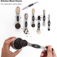 Ensemble de cuillères doseuses magnétiques en acier inoxydable avec niveleur, cuillères à mesurer empilables en métal pour la pâtisserie et la cuisine