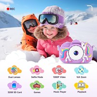 Детская цифровая камера MAVOKIS 0-3M 1080P, камера для малышей, SD-карта 32 ГБ, литиевая батарея, модель DC501L, игрушки для девочек, подарок на Рождество и день рождения