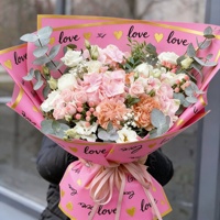 Kertas Kado Bunga PE Parchment Berkualitas Tinggi Model Terbaru 58x58cm Hari Ibu Hari Valentine Tahan Air