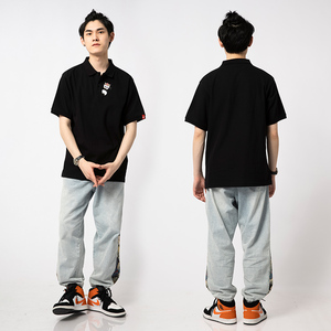 Panda-patterned Watermark Printed Vintage Oversized T-shirt Made of Pure <strong>Cotton</strong> Loose Fit Summer Business <strong>Wear</strong> - Product Image 5