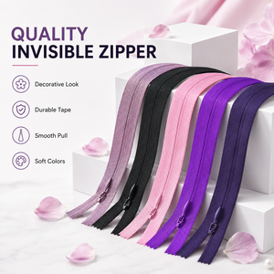 Custom Nylon Closed End Invisible <strong>Zipper</strong> for Garments Dress Shoes Bags with Multiple Colors for Lace Skirt and Pillow - Product Image 6
