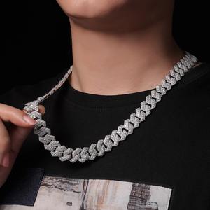 Zanlong 14038, venta al por mayor, joyería cubana de Hip Hop, collares de plata a la moda, diamantes, collar cubano helado para hombres, cadena de moissanita - Product Image 3