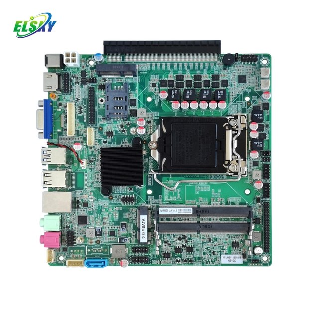 ELSKY Lga 1151 B450 Motherboard QM3600 with CPU Skylake 6th Gen Core I3 6100 H310C Chipset 2/6*COM RS232/RS422/RS485 Optional