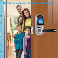 Serrure de porte électronique Locstar Security LS-8015 à pêne simple, lecteur de code numérique, lecteur de carte, bouton-clavier
