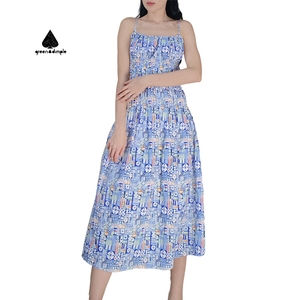 Custom <strong>Dress</strong> Manufacturer <strong>Peasant</strong> Emerald Sage Green Summer Gypsy <strong>Dresses</strong> Elegant Hand Smocked Floral Beach Maxi <strong>Dress</strong> - Product Image 1