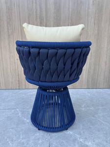 Fauteuil pivotant et confortable, corde tressée hautement élastique et coussin imperméable, 360° °   <span class=keywords><strong>Chaise</strong></span> <span class=keywords><strong>de</strong></span> jardin pivotante pour patio/terrasse/<span class=keywords><strong>bar</strong></span> extérieur - Product Image 4