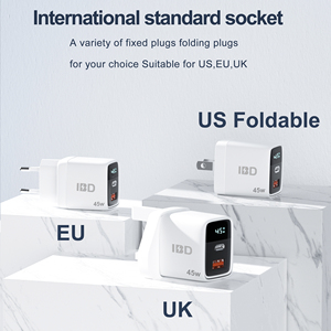 Ibd Bán Buôn Ban Đầu Gan Pd 45W 40W Sạc Nhanh Với Hiển Thị Kỹ Thuật Số Loại C USB Một Bức Tường Điện Thoại Sạc Cho Iphone 16 15 Máy Tính Xách Tay - Product Image 2