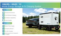 Systèmes de stockage d'énergie mobiles et de recharge de véhicules électriques (BESS) pour projets industriels, 71 kWh, 80 kWh, 106 kWh, fabriqués en Chine par un fabricant de BESS