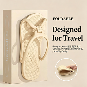 Chaussons de voyage pliables en EVA, légers, antidérapants, pour hôtel, faciles à ranger, pour usage quotidien - Product Image 1