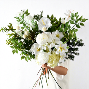 Flor Artificial de Tela de Seda de la Serie Blanca para Decoración de Bodas <span class=keywords><strong>y</strong></span> Decoración de Hoteles - Product Image 1