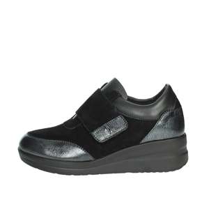 Scarpe da ginnastica da donna Novaflex Sadali nere con plateau, vestibilità comoda - Product Image 1
