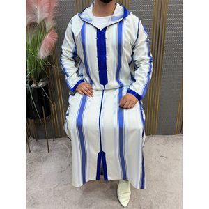 Luxury Handcrafted Moroccan Gabardine Jellaba For Men With Pants <b>Gift</b> Set Ideal Summer Breathable Lightweight Outfit - Product Image 2