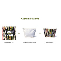 Sac cosmétique en toile polyester imperméable, écologique, tendance, personnalisable avec logo, petite pochette cosmétique à fermeture éclair, vente en gros