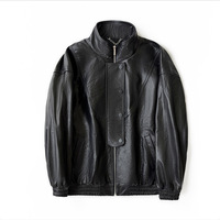 3104 haute qualité Bomber vache cuir veste Vintage col montant fermeture éclair plaine pleine fleur personnalisé veste en cuir