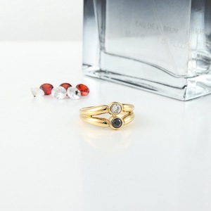 yunnique Fashion <b>Rings</b> <b>Titanium</b> Steel Hollow Gemstone <b>Ring</b> Bezel Setting Gold Color Unisex Gift Jewelry 210108 - Product Image 3