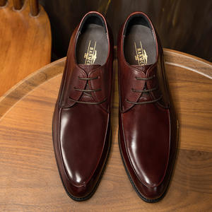 Chaussures en cuir pour hommes de style italien de qualité supérieure, formelles, à lacets, Oxford, faites à la main, personnalisées, pour mariage, bout pointu, antidérapantes - Product Image 2