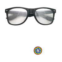 Lunettes de soleil unisexes effet fête boule bleu noir 2025 – Verres de protection à effet de diffraction spécial avec logo cœur et étoile