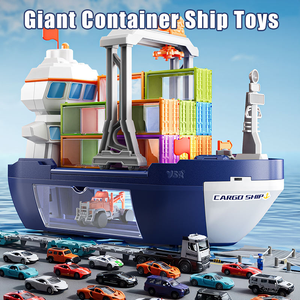 En gros Jouets de construction en alliage pour enfants, Ensemble télécommandé, Jouets de scène de grue pour garçons, Grand transporteur bleu - Product Image 5