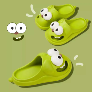 Chaussons d'hiver et de printemps pour femmes, respirants, antidérapants, en EVA, doux, mignons, avec un design de chien aux grands yeux, tendance de la mode, fermés, pour toutes les saisons - Product Image 2