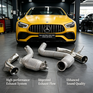 Tubo de Escape para Mercedes Benz AMG GT63 <span class=keywords><strong>GT63S</strong></span> 4.0T W213 2014-2023, Tubos de Escape de Alto Flujo Aislados de Acero Inoxidable - Product Image 1