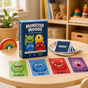 Cartes à Jouer Personnalisées Premium Édition Émotions Monstres pour Enfants |   Boîte <span class=keywords><strong>en</strong></span> carton éducative pour l'apprentissage de l'intelligence émotionnelle <span class=keywords><strong>en</strong></span> famille - Product Image 1