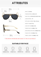Lunettes de soleil rétro tendance pour hommes, monture pilote surdimensionnée, branches métalliques décoratives, anti-reflets, style décontracté