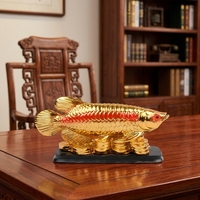Figurine de la richesse Fengshui, décoration en forme de poisson porte-bonheur arony