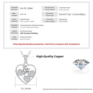 Exquisite 14k Gold Filled Copper Insert Zircon Hollow Out Heart Shape Pendant Necklace 2026 New Heart Jewelry - Product Image 2
