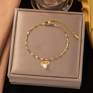 Fashionable Simple Ocean Style <b>Shell</b> Pearl <b>Bracelet</b> 18k Stainless Steel <b>Bracelet</b> Women Fashion Jewelry TGSL3035 - Product Image 3