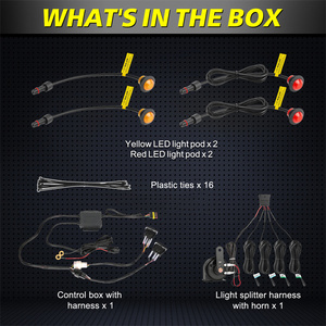 2 feux latéraux ambre et 2 rouges, clignotants gauche et droit pour UTV 2024 Polaris Ranger XP4 1000 - Product Image 2