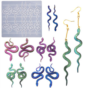 YS orecchini a forma di serpente con stampo in resina testa di serpente stampo morbido spesso Non deformabile e riutilizzabile estremamente resistente - Product Image 1