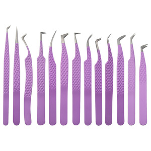 Pinces à cils avec emballage personnalisé, marque privée, pointe en fibre, pour extensions de cils volume, lot de pinces GZ RTS, commande en gros mixte - Product Image 3