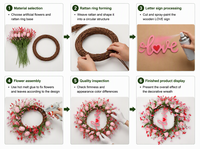 Guirlande de tulipes artificielles roses pour la Saint-Valentin, décoration à suspendre à la porte