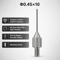 Sonde à pointe plate en carbure de tungstène SD0.5x10mm, filetage M2.5, personnalisable selon le dessin, stylet de mesure de précision pour indicateur de cadran