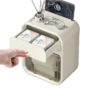 Porta carta <span class=keywords><strong>da</strong></span> bagno in plastica rettangolare a <span class=keywords><strong>parete</strong></span> a doppio strato - Product Image 4