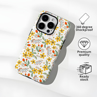 Wildflower casing ponsel cangkang keras motif bunga, casing musim panas untuk iPhone 15 Pro Max & 11-16 Pro Max 14 Plus desain imut untuk anak perempuan