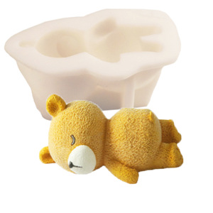Sleeping Bear Mousse Mold <b>Silicone</b> 16.5x11.3x8cm For Ice Cream Cake DIY <b>Baking</b> Mold Irregular Shape Dishwasher Safe - Product Image 1